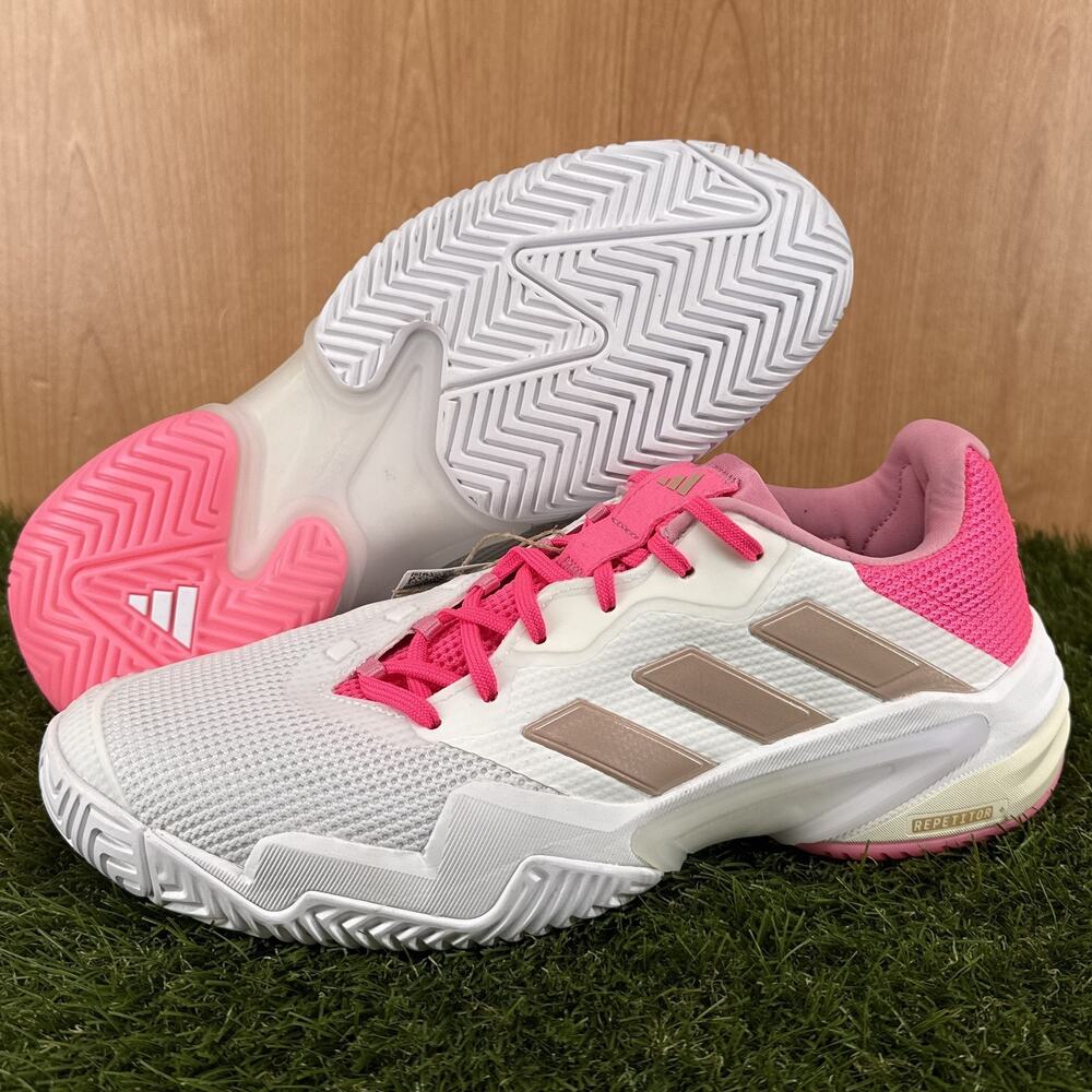 adidas Barricade 13 White Lucid Pink Tennis Shoes JP9842 Women's 11 / Men's 10